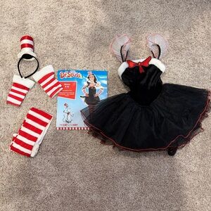 Dr Seuss Cat in the Hat Costume Girls Medium(8-10) Halloween Dress Up
